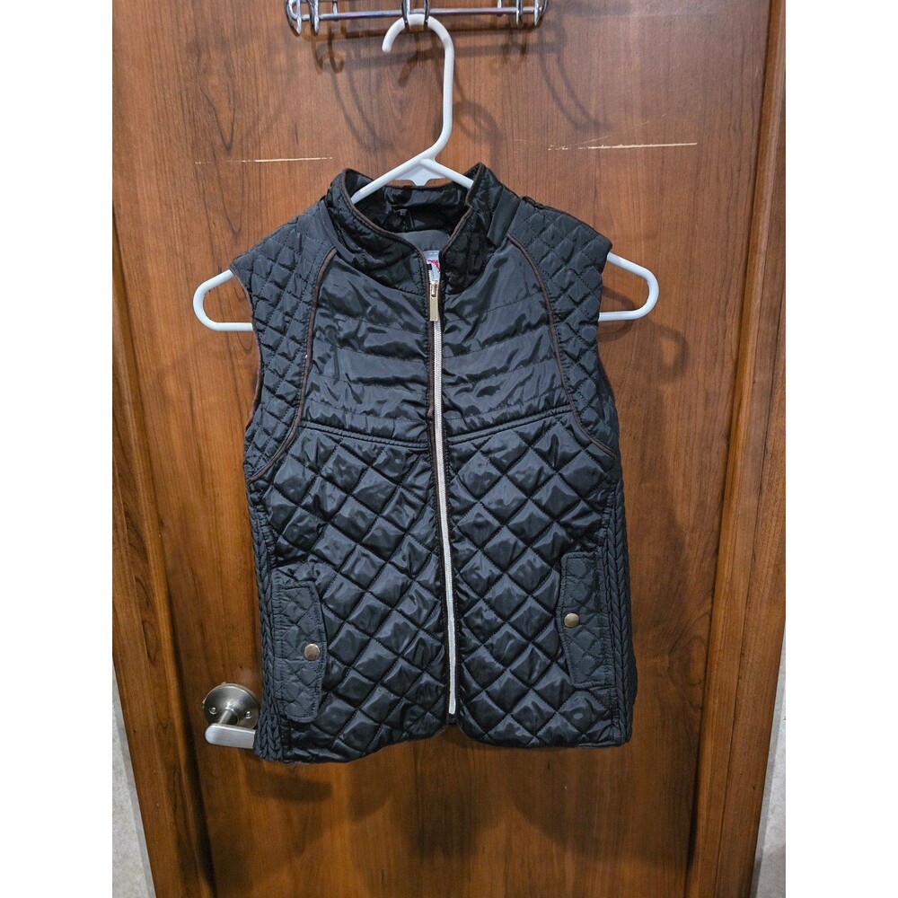 Ace of Diamonds Black Puffer Vest Sz S